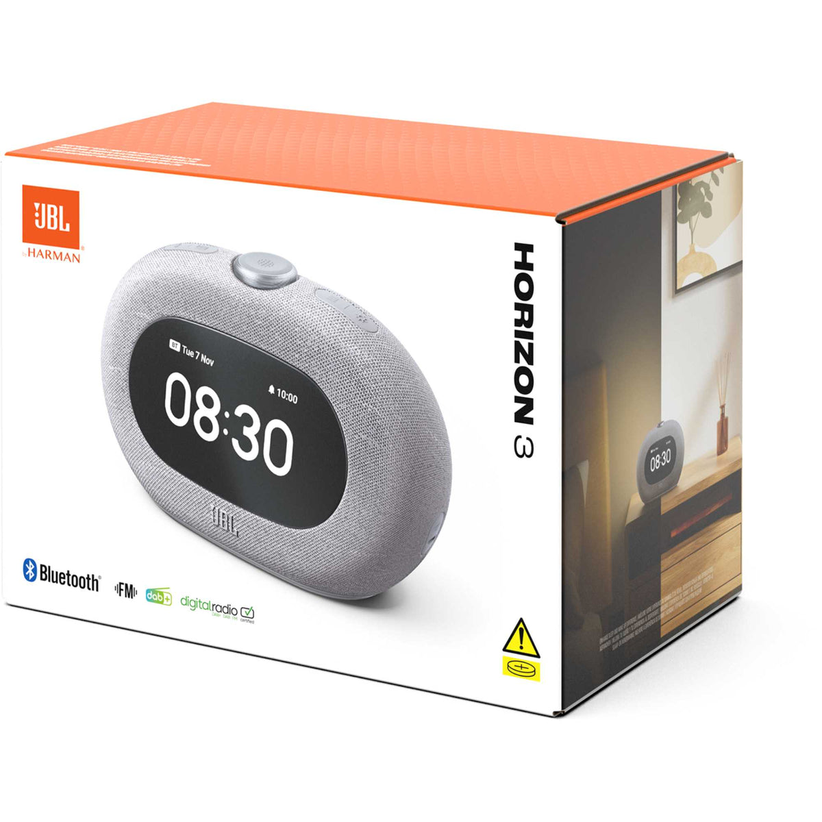 JBL Horizon 3 FM DAB Bluetooth Clock Radio - Grey