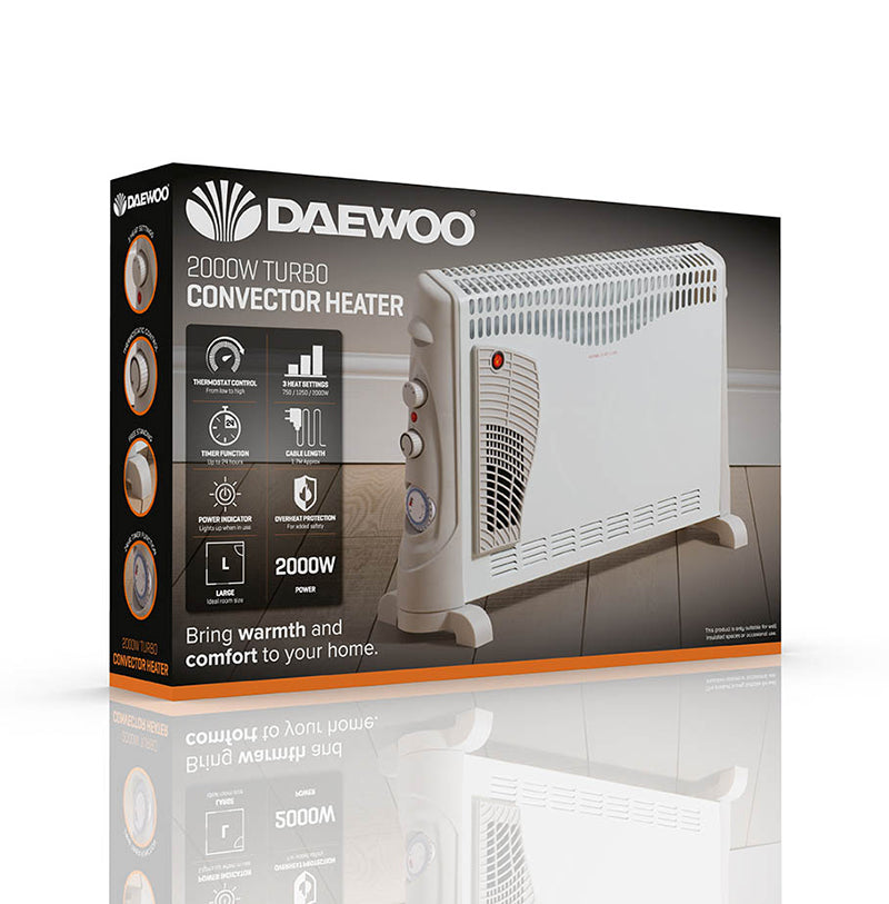 Daewoo 2000W Convector Heater With Turbo & Timer
