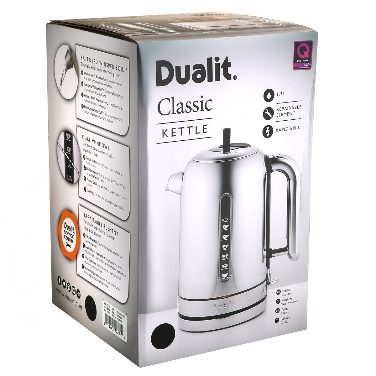 ** 72796  72815**|DUALIT 3KW CLASSIC KETTLE POLISHED CHROME