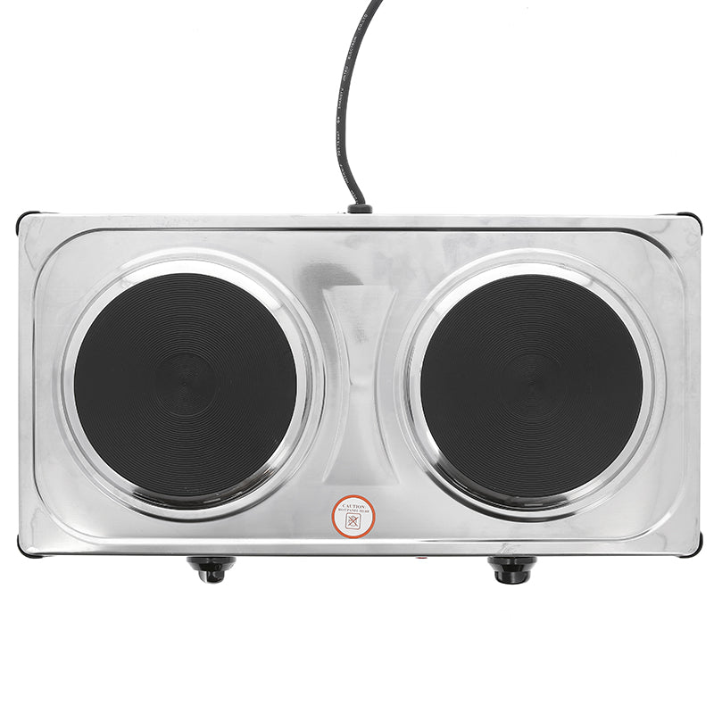 **E4203SS**|KITCHEN PERFECTED 2000W DOUBLE HOTPLATE STAINLESS