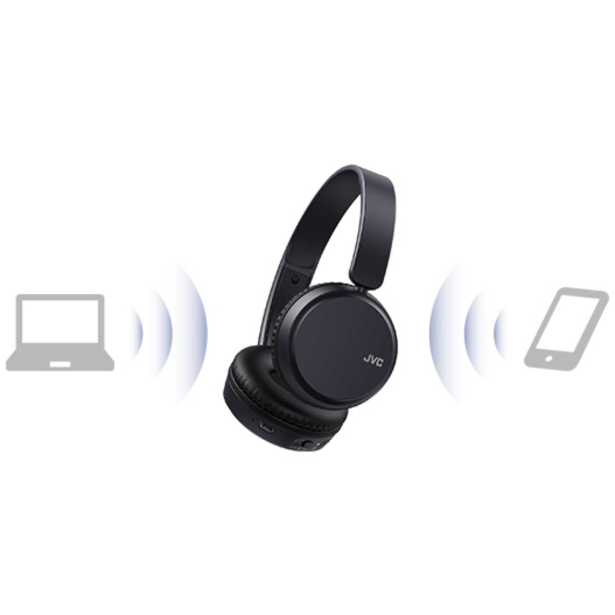JVC HA-S36W Foldable Bluetooth On-Ear Headphones - Black