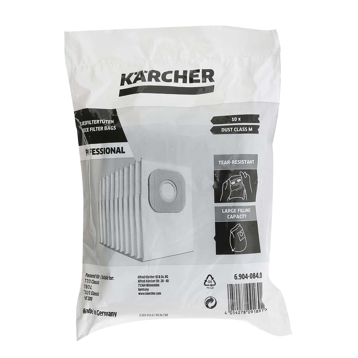 Karcher Fleece Dust Bags x 10 - fits Karcher T11/1
