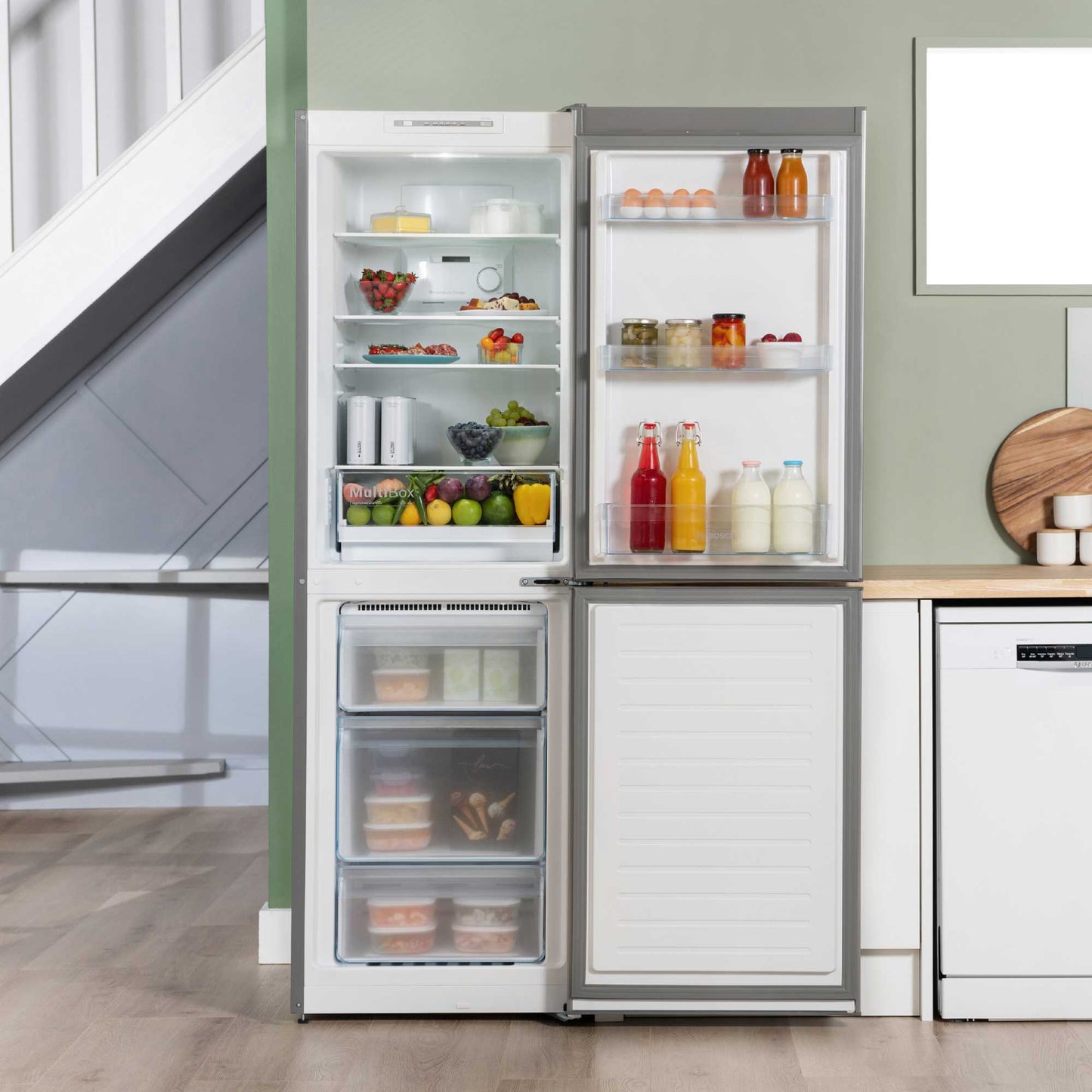 Bosch Series 2 Fridge Freezer 50/50 Total No Frost - Stainless Steel - KGN34NLEAG