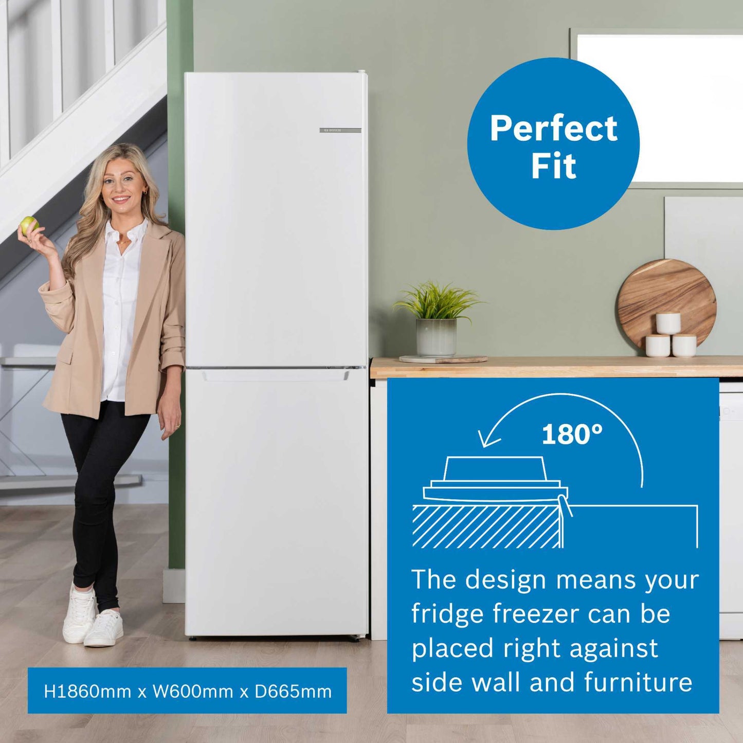 Bosch Series 2 Fridge Freezer 50/50 Total No Frost - White - KGN34NWEAG