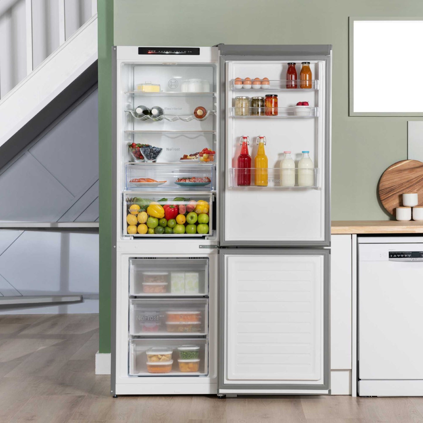 Bosch Series 4 Fridge Freezer 60/40 Total No Frost - Stainless Steel - KGN362LDFG