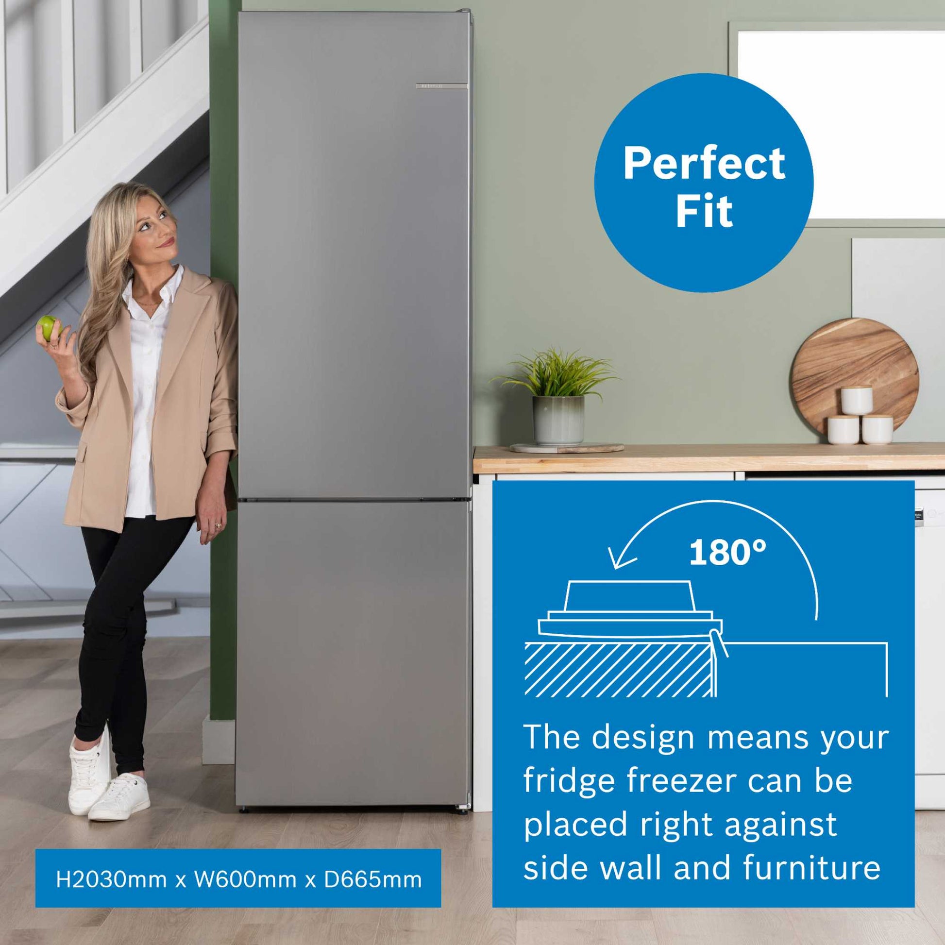 Bosch Series 4 Fridge Freezer 70/30 Total No Frost - Stainles Steel - KGN392LDFG