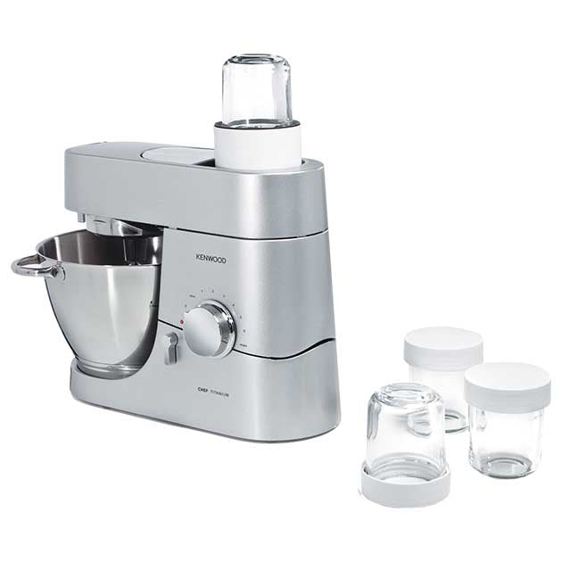 GLASS MINI CHOPPER/MILL ATTACHMENT WITH 3 JARS