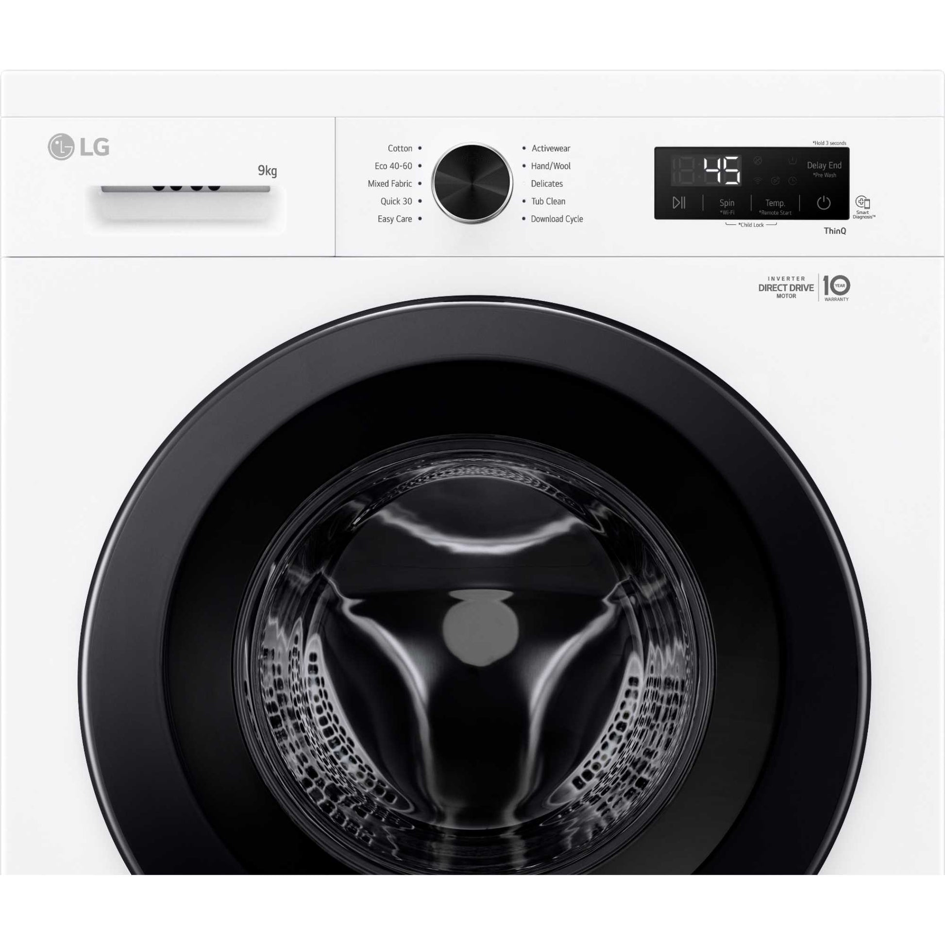 LG Series 2 Direct Drive 9kg 1400rpm Washing Machine - F4X1009NWK