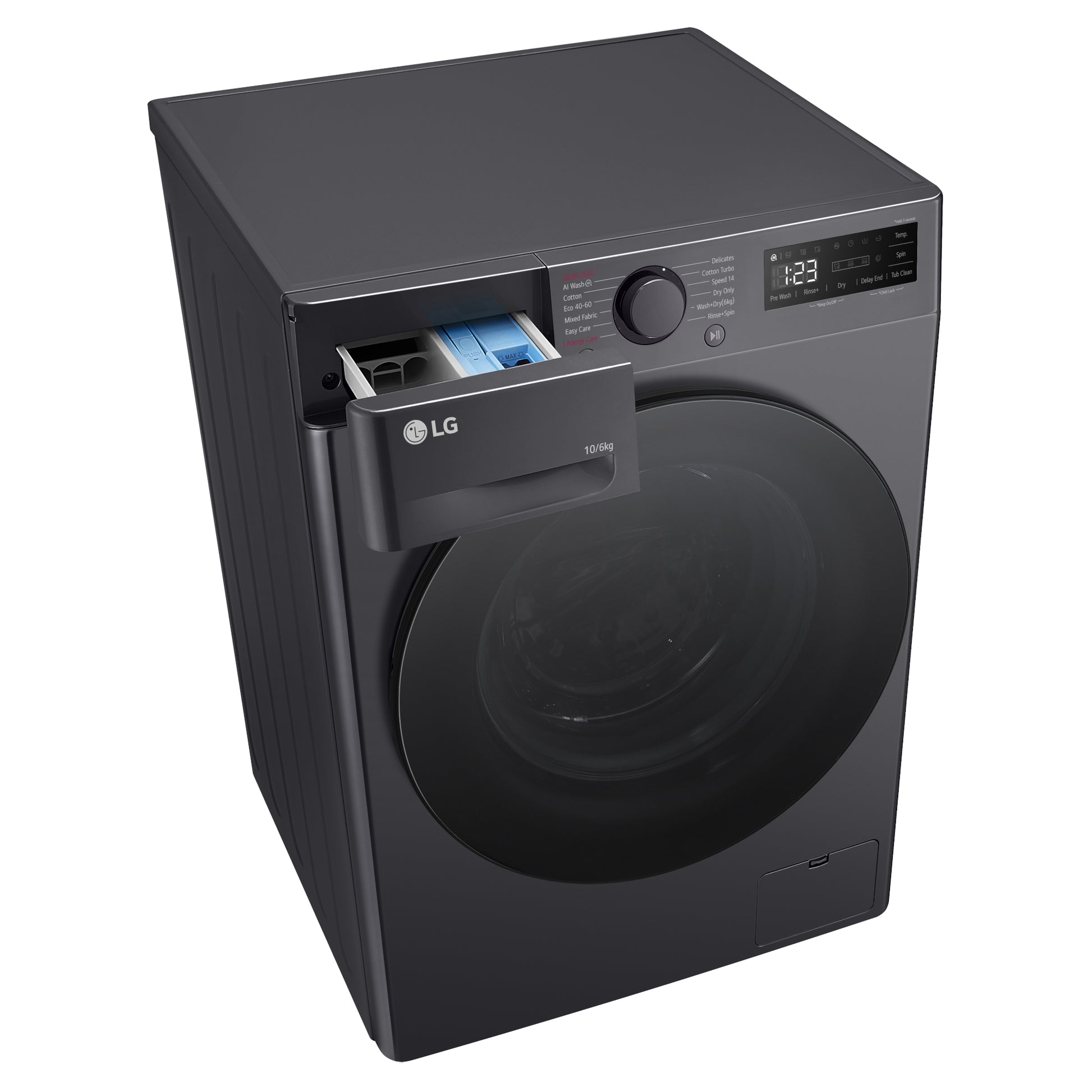 LG Series 4 AI Direct Drive10kg Wash 6kg Dry 1400rpm Washer Dryer - FWY606GBLN1