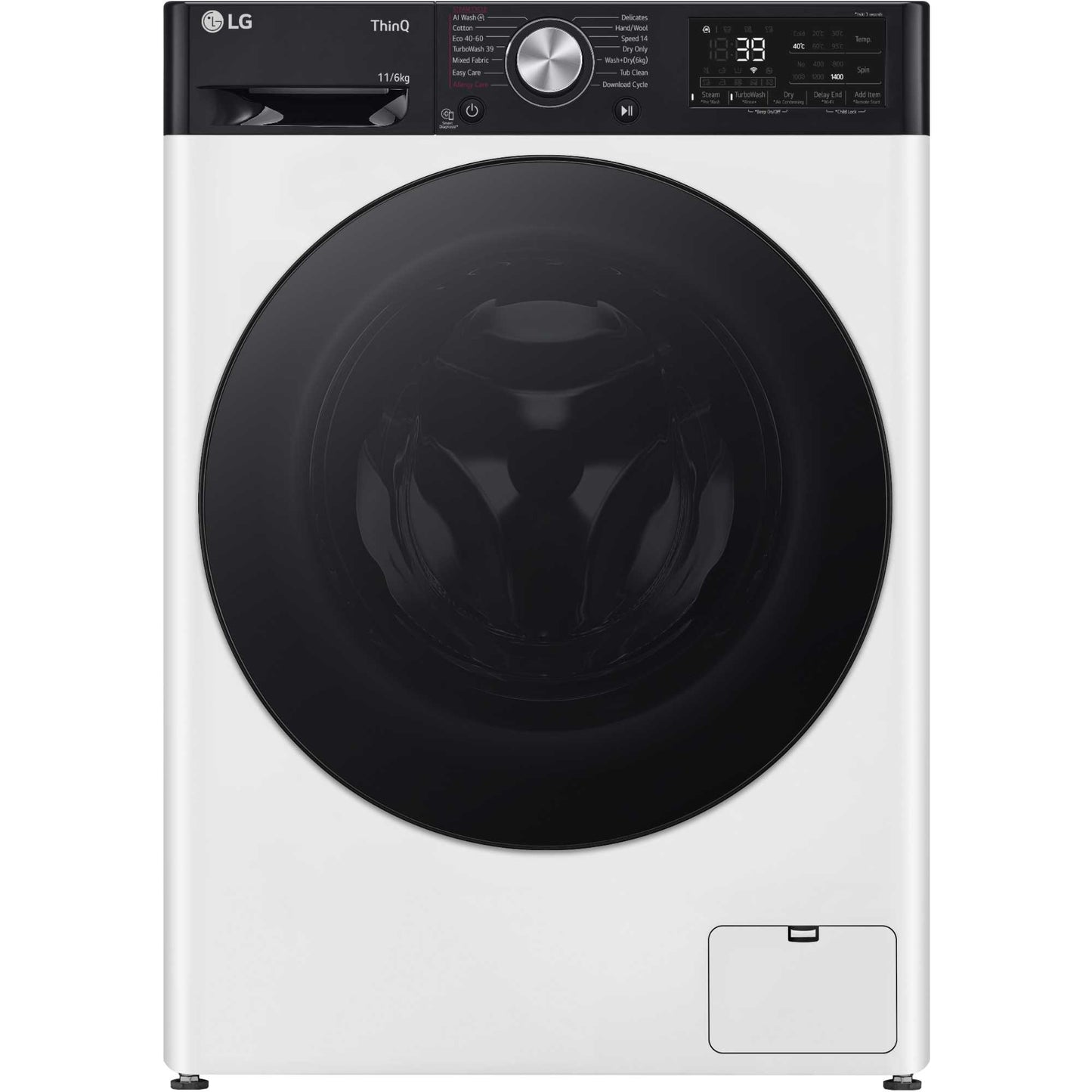 LG Series 7 DUAL Dry 11kg Wash 6kg Dry 1400rpm Washer Dryer - FWY916WBTN1