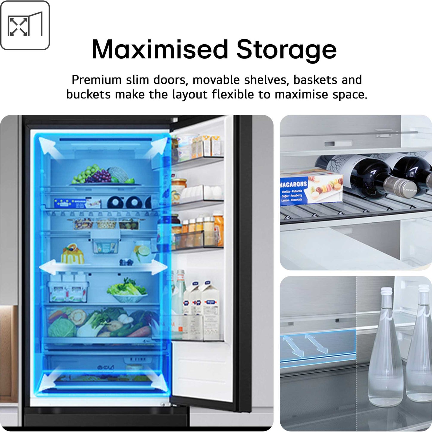 LG Fit & Max Fridge Freezer 70/30 Total No Frost - Black - GBBS524CEV