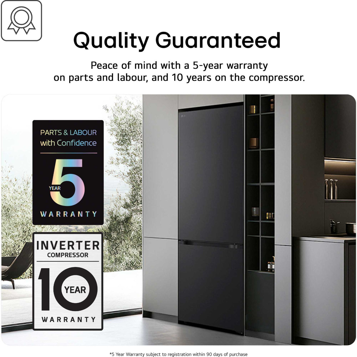 LG Fit & Max Fridge Freezer 70/30 Total No Frost - Black - GBBS524CEV