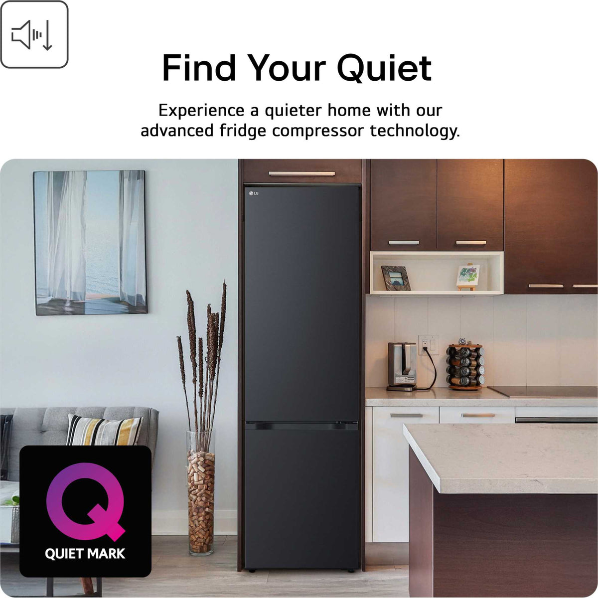 LG Fit & Max Fridge Freezer 60/40 Total No Frost - Black - GBBSJ10EEP