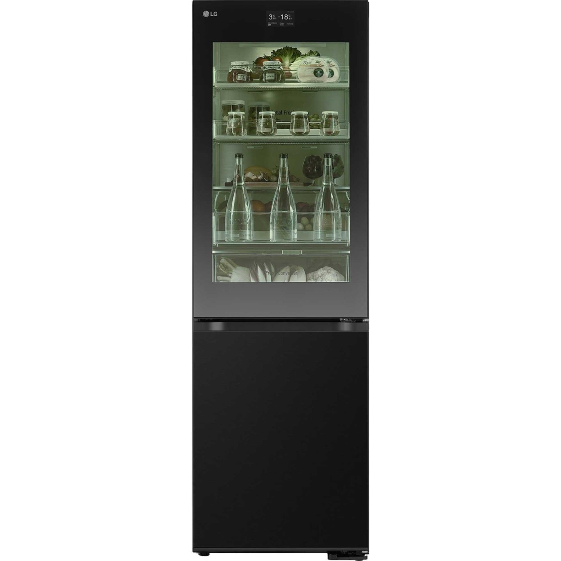 LG InstaView Fridge Freezer 60/40 Total No Frost - Essence Black Steel - GBG7190CEV