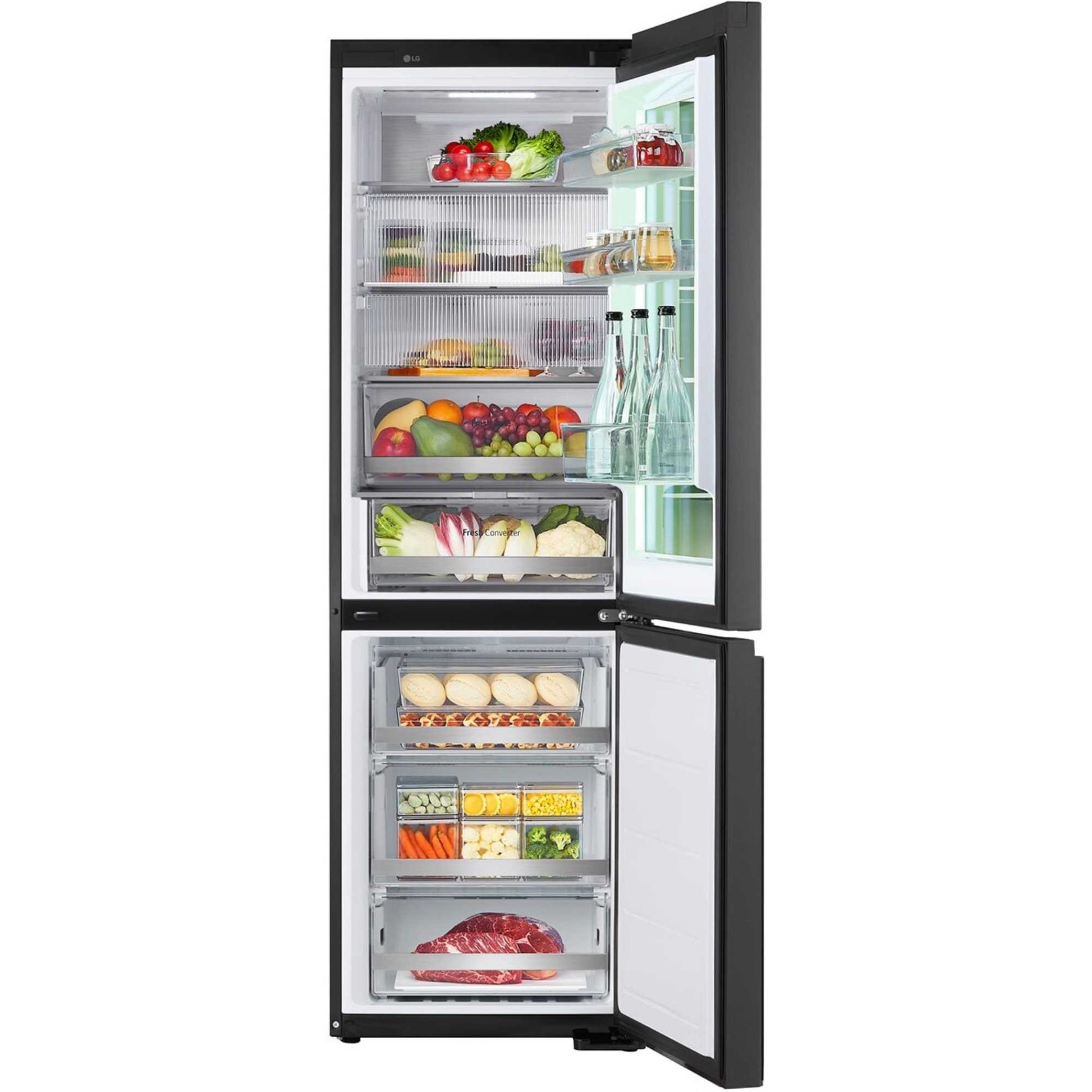 LG InstaView Fridge Freezer 60/40 Total No Frost - Essence Black Steel - GBG7190CEV