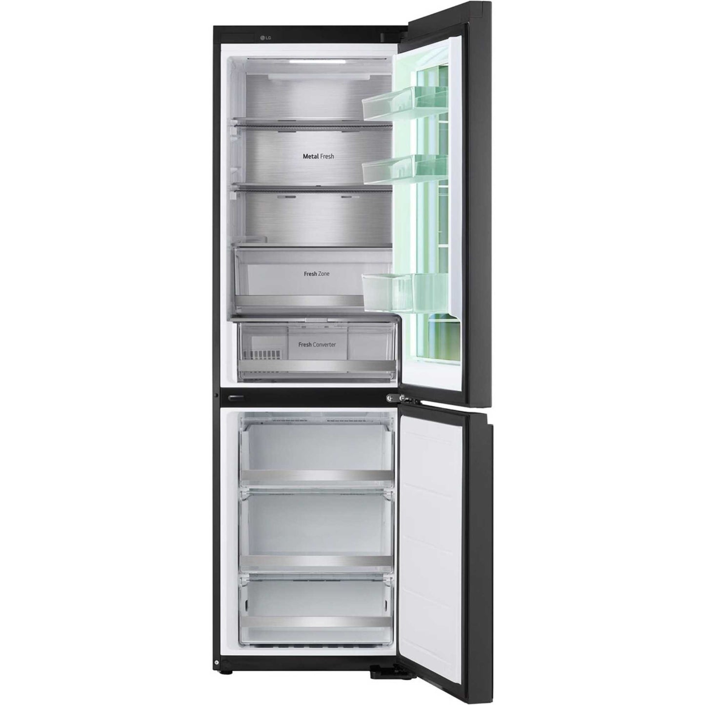LG InstaView Fridge Freezer 60/40 Total No Frost - Essence Black Steel - GBG7190CEV