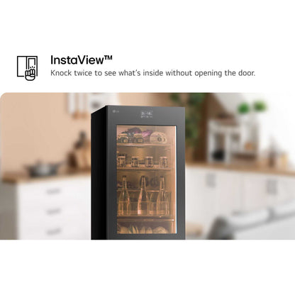 LG InstaView Fridge Freezer 60/40 Total No Frost - Essence Black Steel - GBG7190CEV