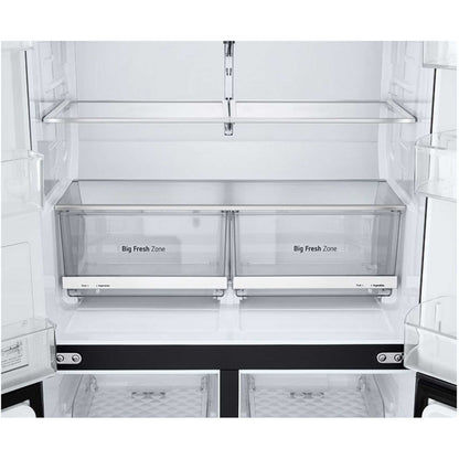 LG NatureFRESH American Style Fridge Freezer 60/40 Total No Frost - Essence Black Steel - GMF960EV4E