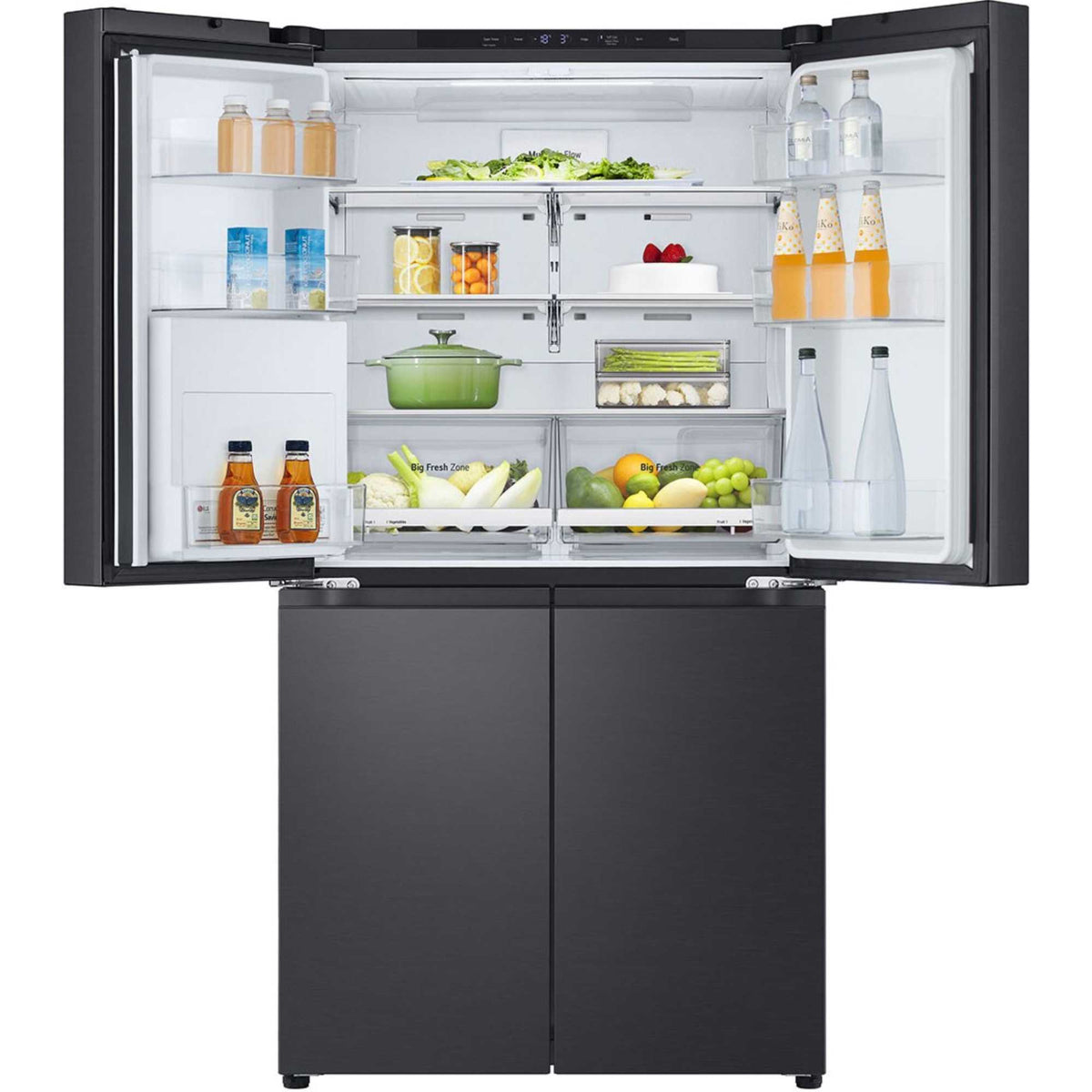 LG NatureFRESH American Style Fridge Freezer 60/40 Total No Frost - Essence Black Steel - GMF960EV4E