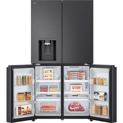 LG NatureFRESH American Style Fridge Freezer 60/40 Total No Frost - Essence Black Steel - GMF960EV4E