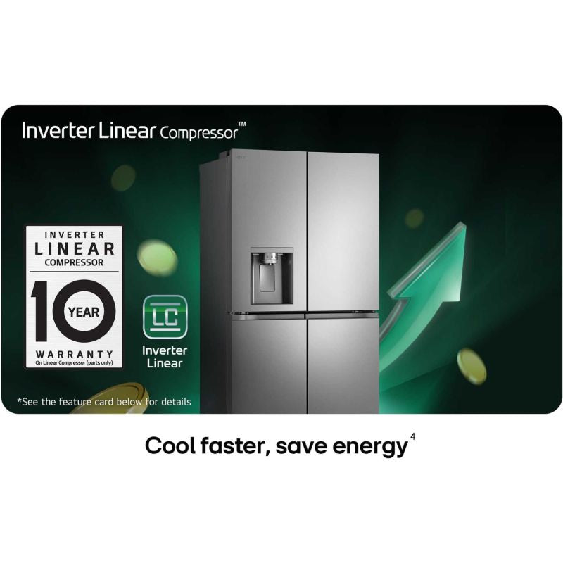LG American Style Fridge Freezer 50/50 No Frost - Prime Silver - GML960PYFE