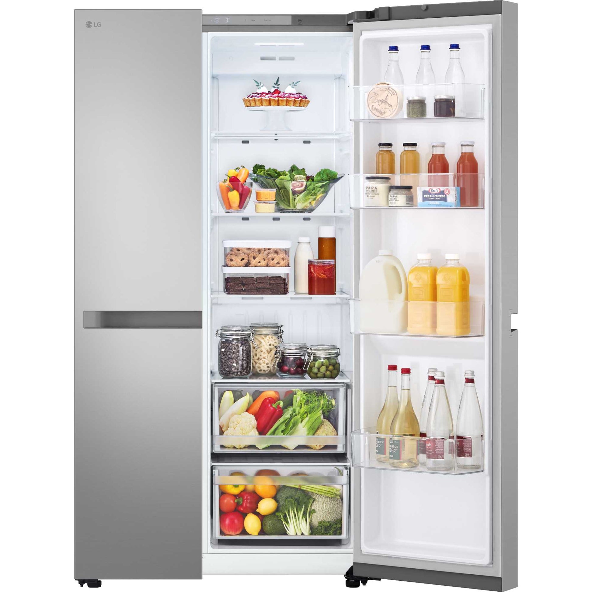 LG NatureFRESH American Style Fridge Freezer 50/50 Total No Frost - Prime Silver - GSBC40PYPE