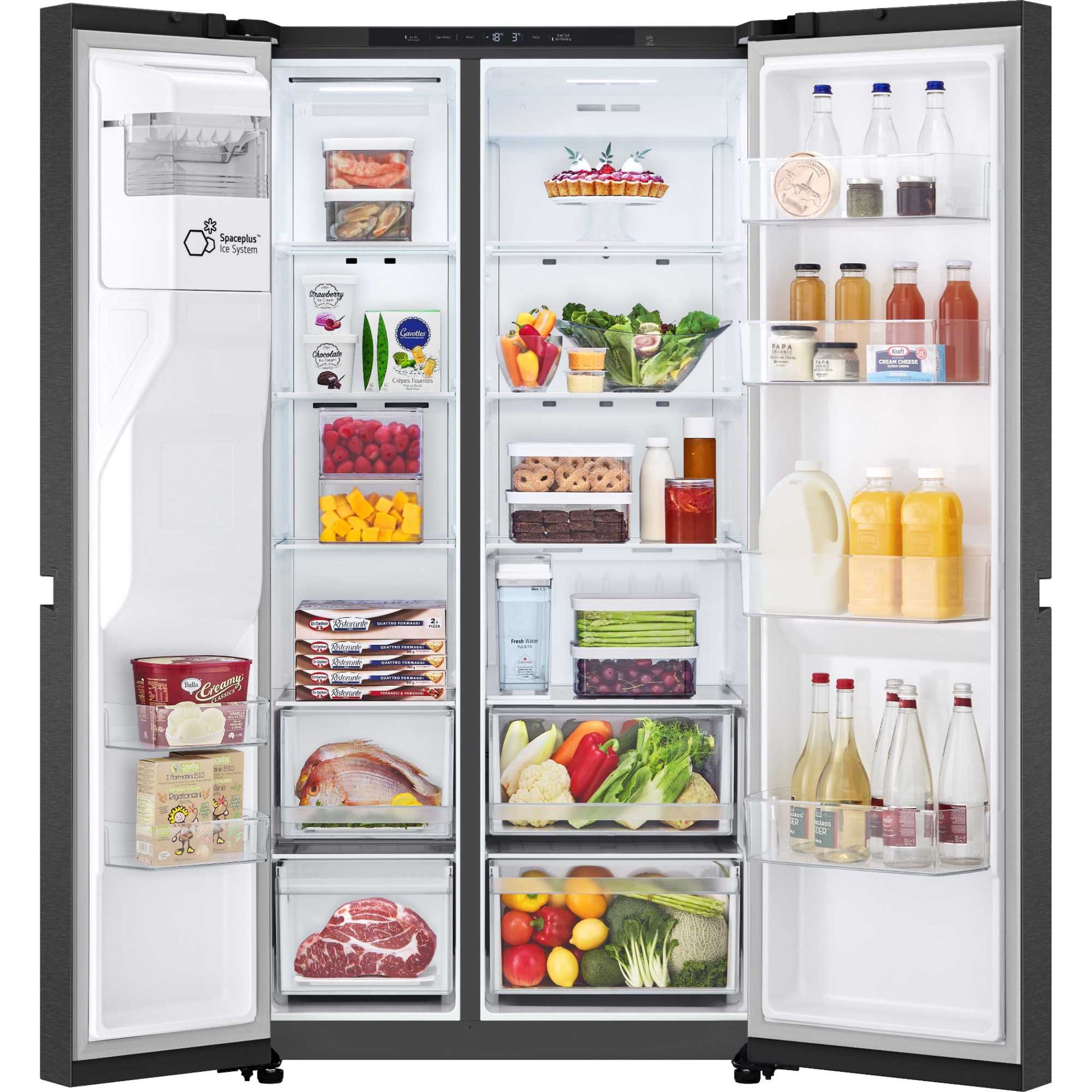 LG NatureFRESH American Style Fridge Freezer 60/40 Total No Frost - Essence Matte Black - GSLC40EPPE