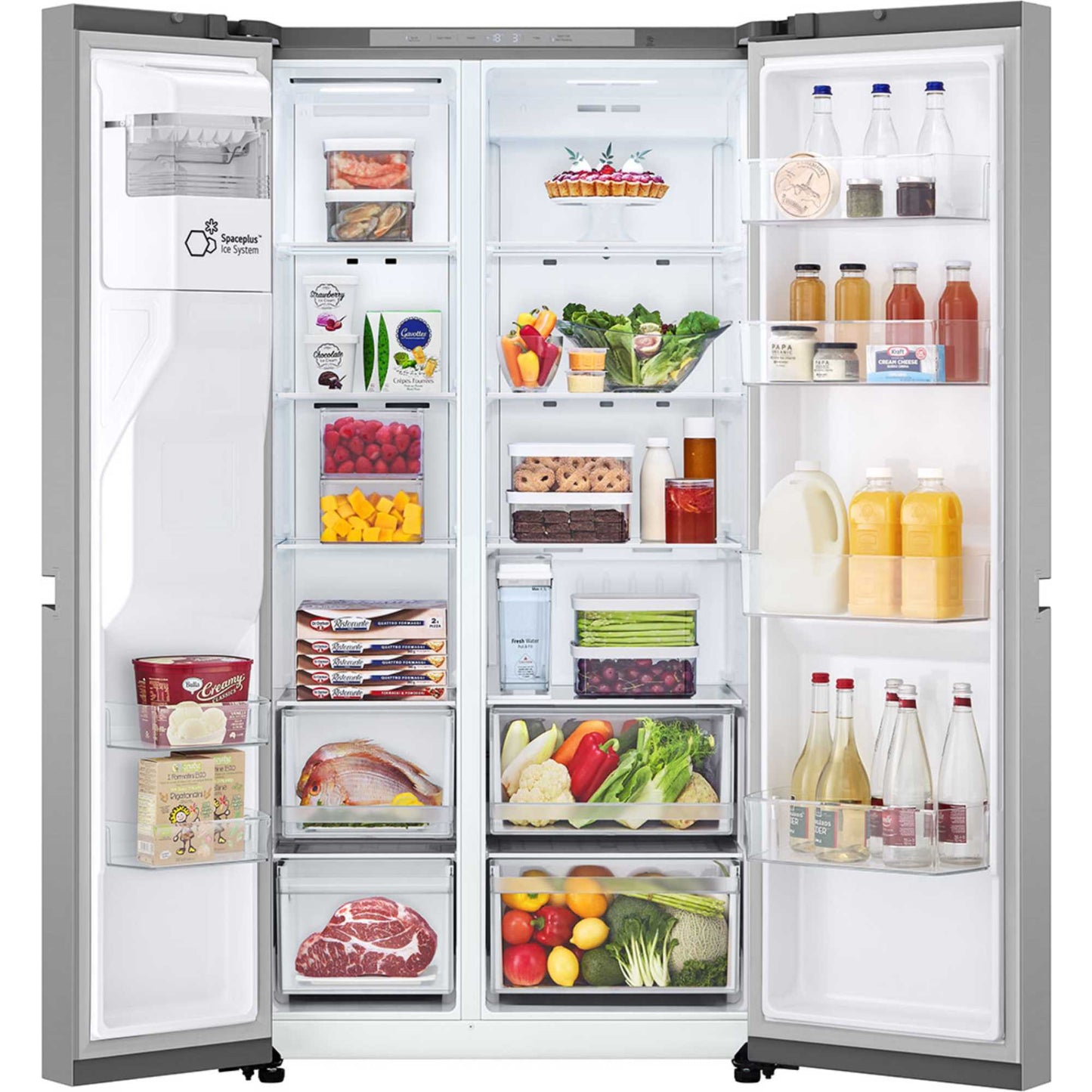 LG NatureFRESH American Style Fridge Freezer 50/50 Total No Frost - Prime Silver - GSLC41PYPE