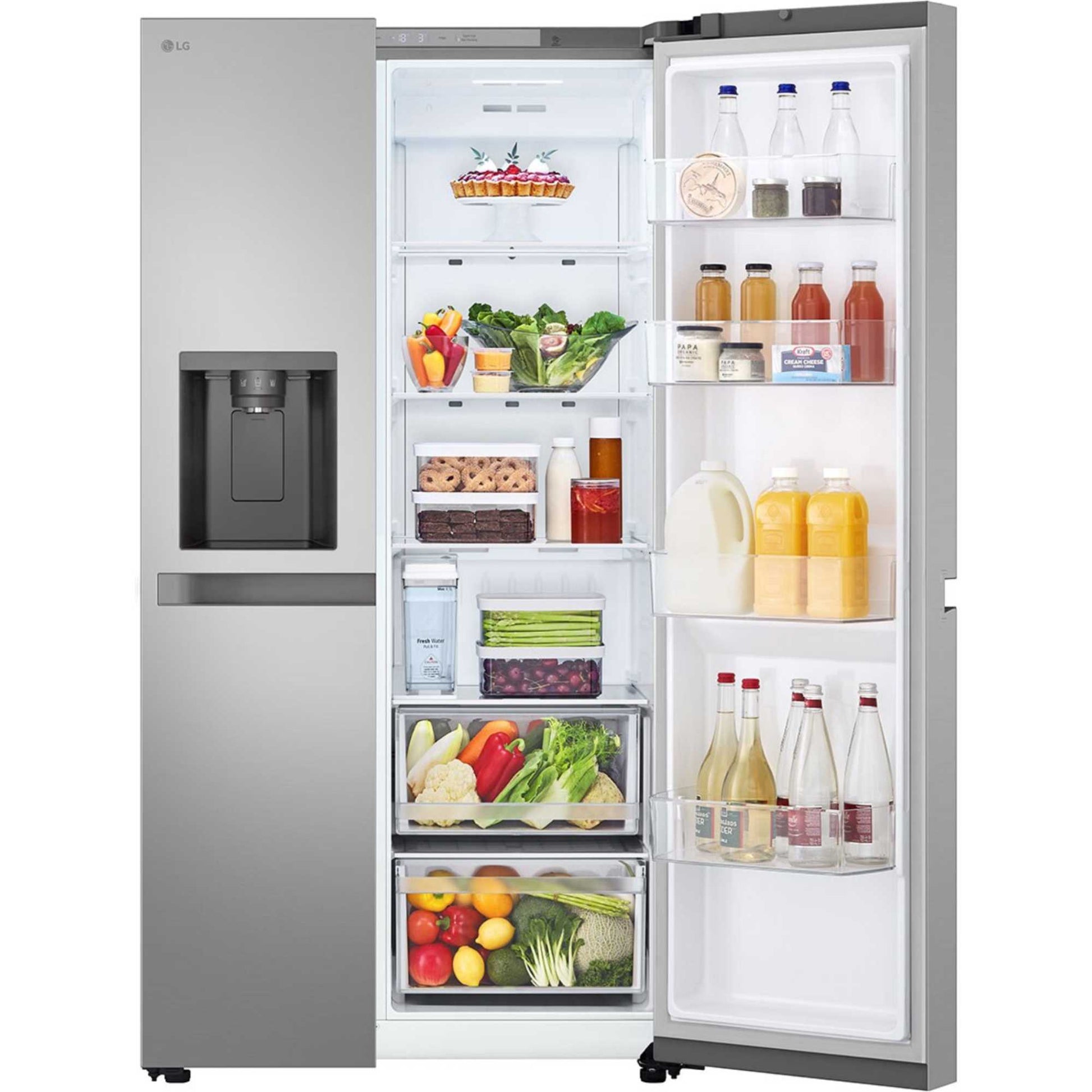 LG NatureFRESH American Style Fridge Freezer 50/50 Total No Frost - Prime Silver - GSLC41PYPE
