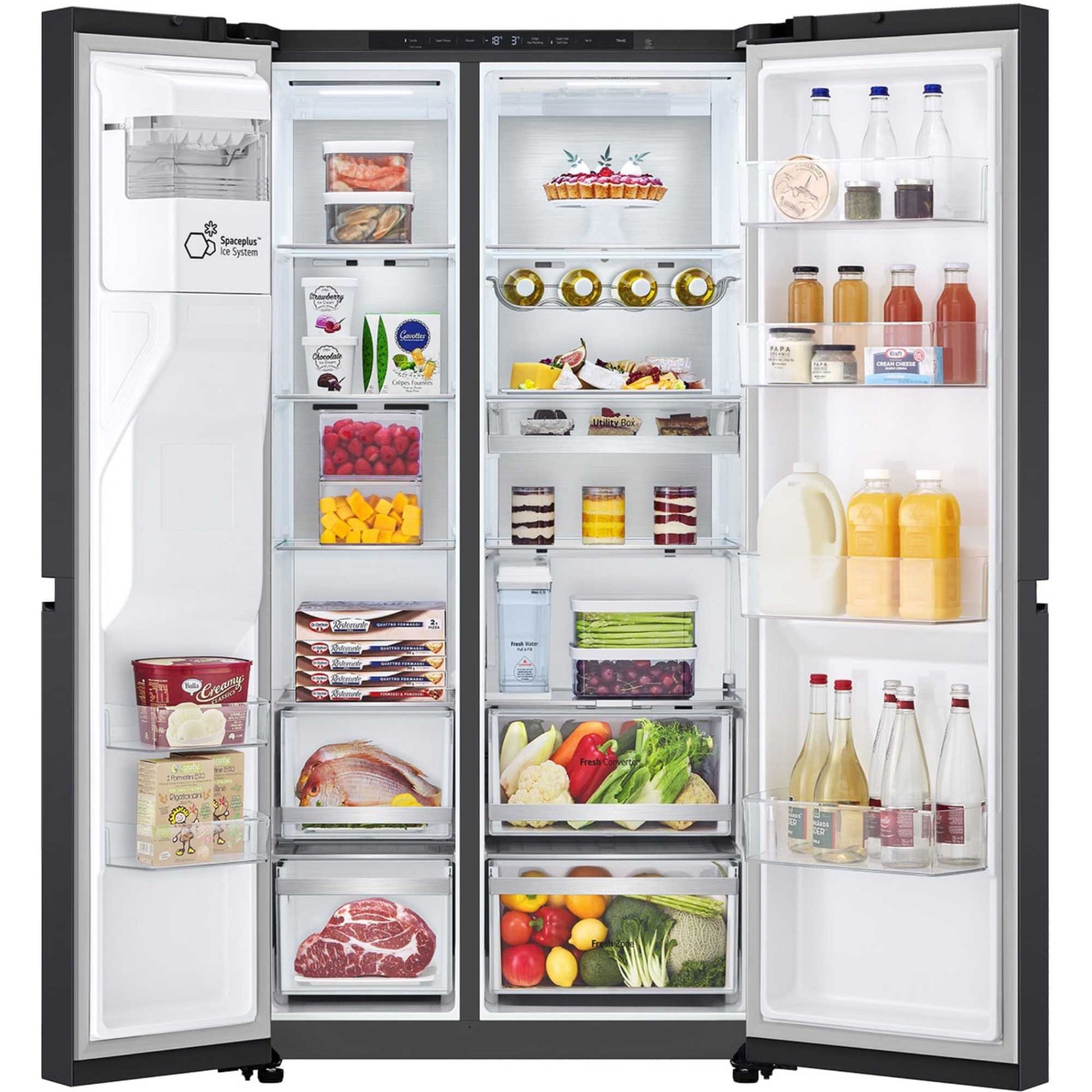 LG NatureFRESH American Style Fridge Freezer 50/50 Total No Frost - Prime Silver - GSLE81EPBD