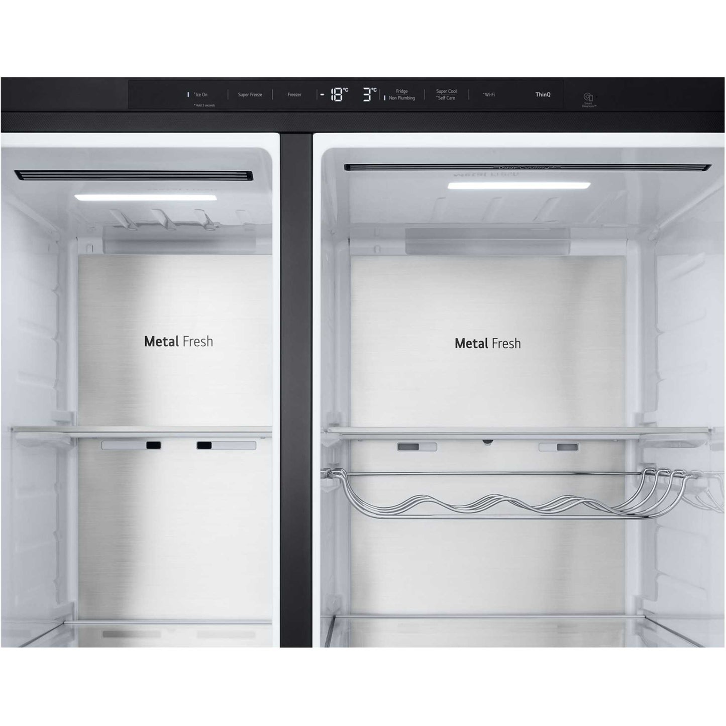LG NatureFRESH American Style Fridge Freezer 50/50 Total No Frost - Prime Silver - GSLE81EPBD