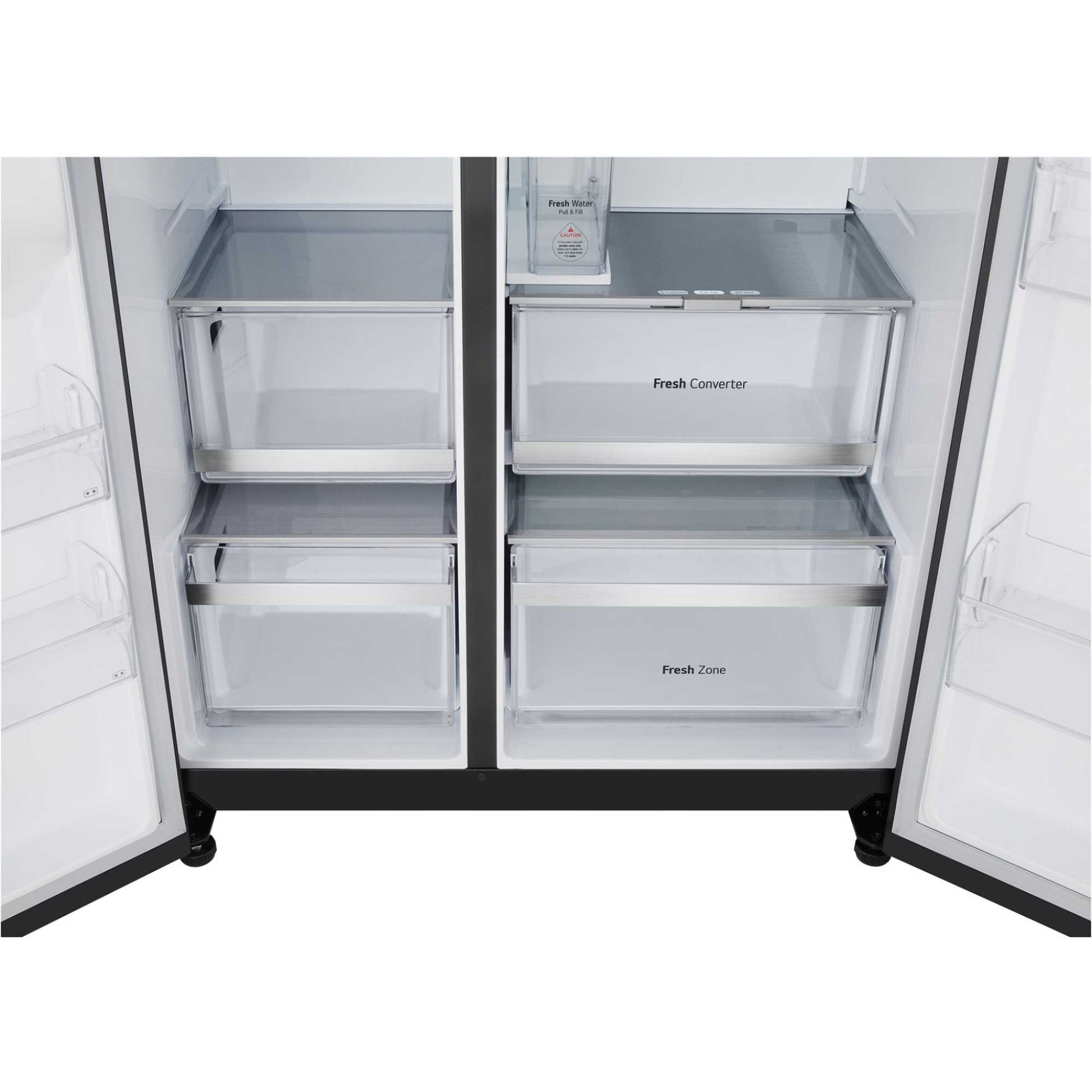 LG NatureFRESH American Style Fridge Freezer 50/50 Total No Frost - Prime Silver - GSLE81EPBD