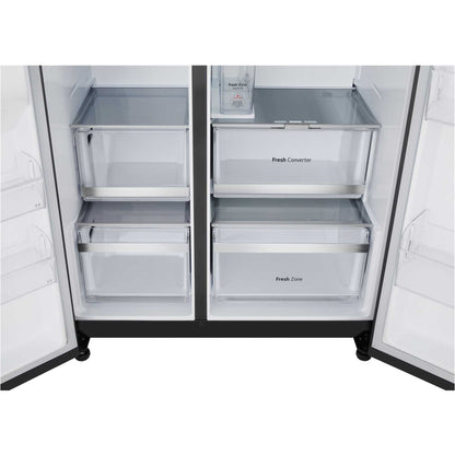 LG NatureFRESH American Style Fridge Freezer 50/50 Total No Frost - Prime Silver - GSLE81EPBD