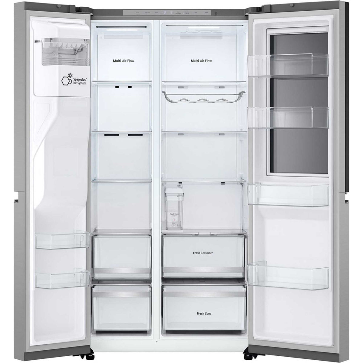 LG InstaView American Style Fridge Freezer 60/40 Total No Frost - Silver - GSXE81PYBE
