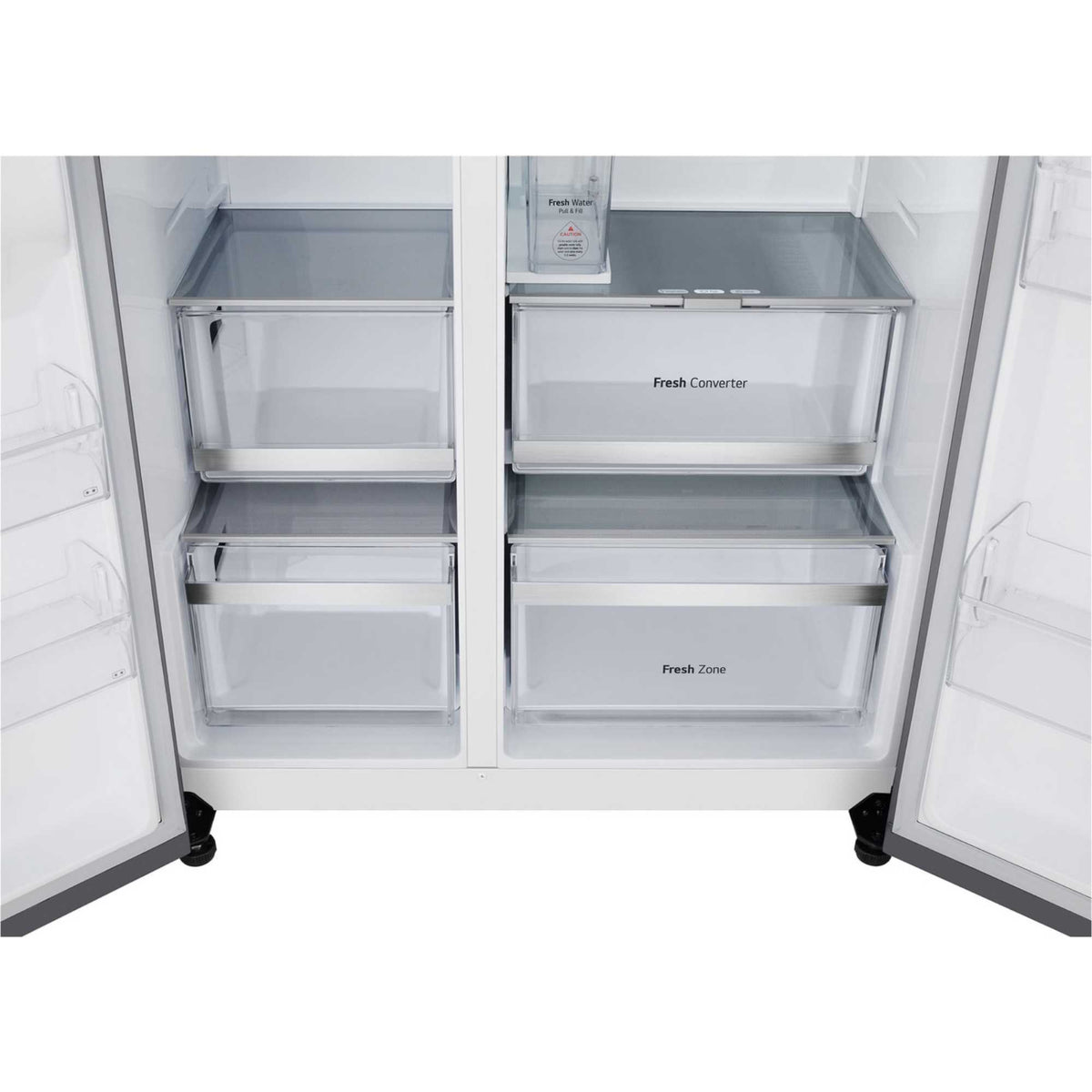 LG InstaView American Style Fridge Freezer 60/40 Total No Frost - Silver - GSXE81PYBE