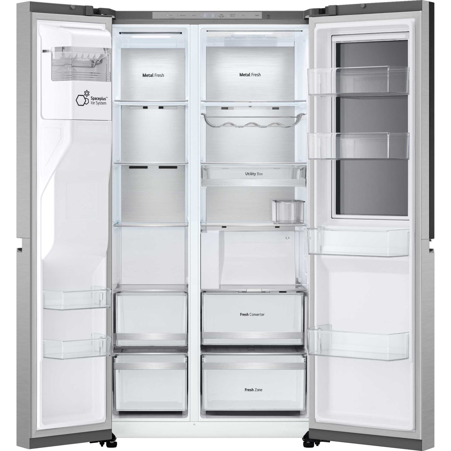 LG GSXE90BSAD InstaView American Style Smart Fridge Freezer - Brushed Steel
