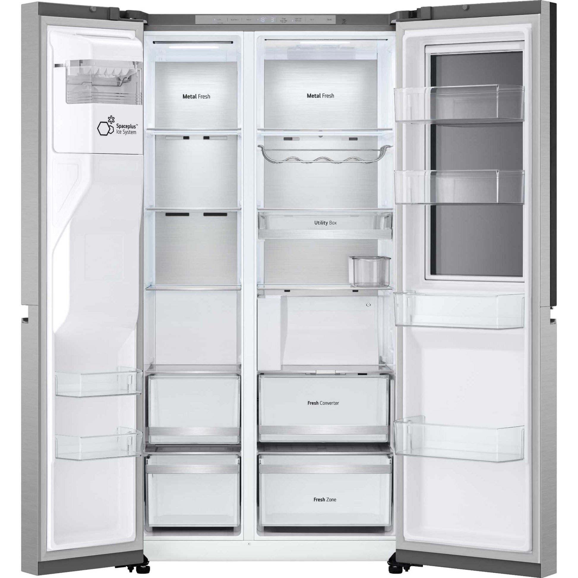 LG GSXE90BSAD InstaView American Style Smart Fridge Freezer - Brushed Steel