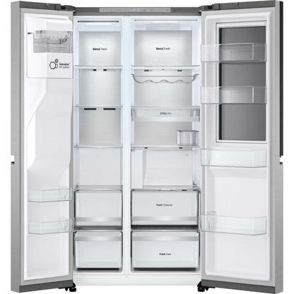 LG GSXE90BSAD InstaView American Style Smart Fridge Freezer - Brushed Steel