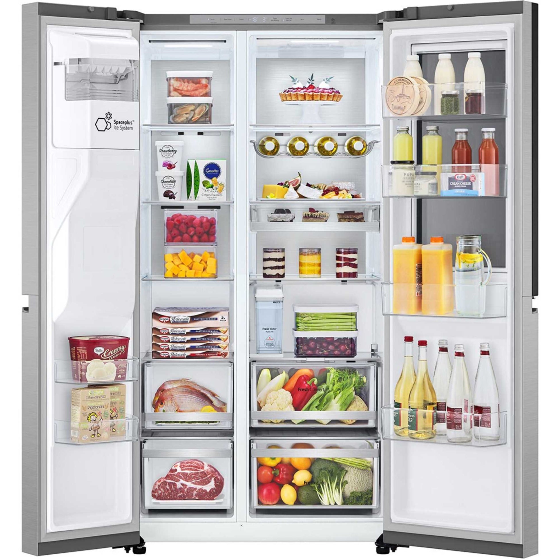 LG InstaView American Style Fridge Freezer 60/40 No Frost - Brushed Steel - GSXE91BSAD