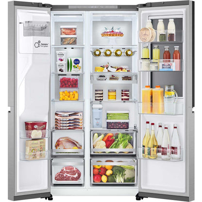 LG InstaView American Style Fridge Freezer 60/40 No Frost - Brushed Steel - GSXE91BSAD