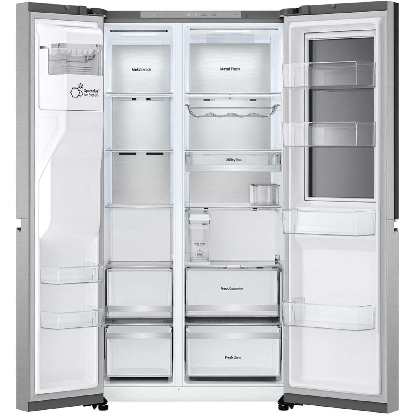 LG InstaView American Style Fridge Freezer 60/40 No Frost - Brushed Steel - GSXE91BSAD