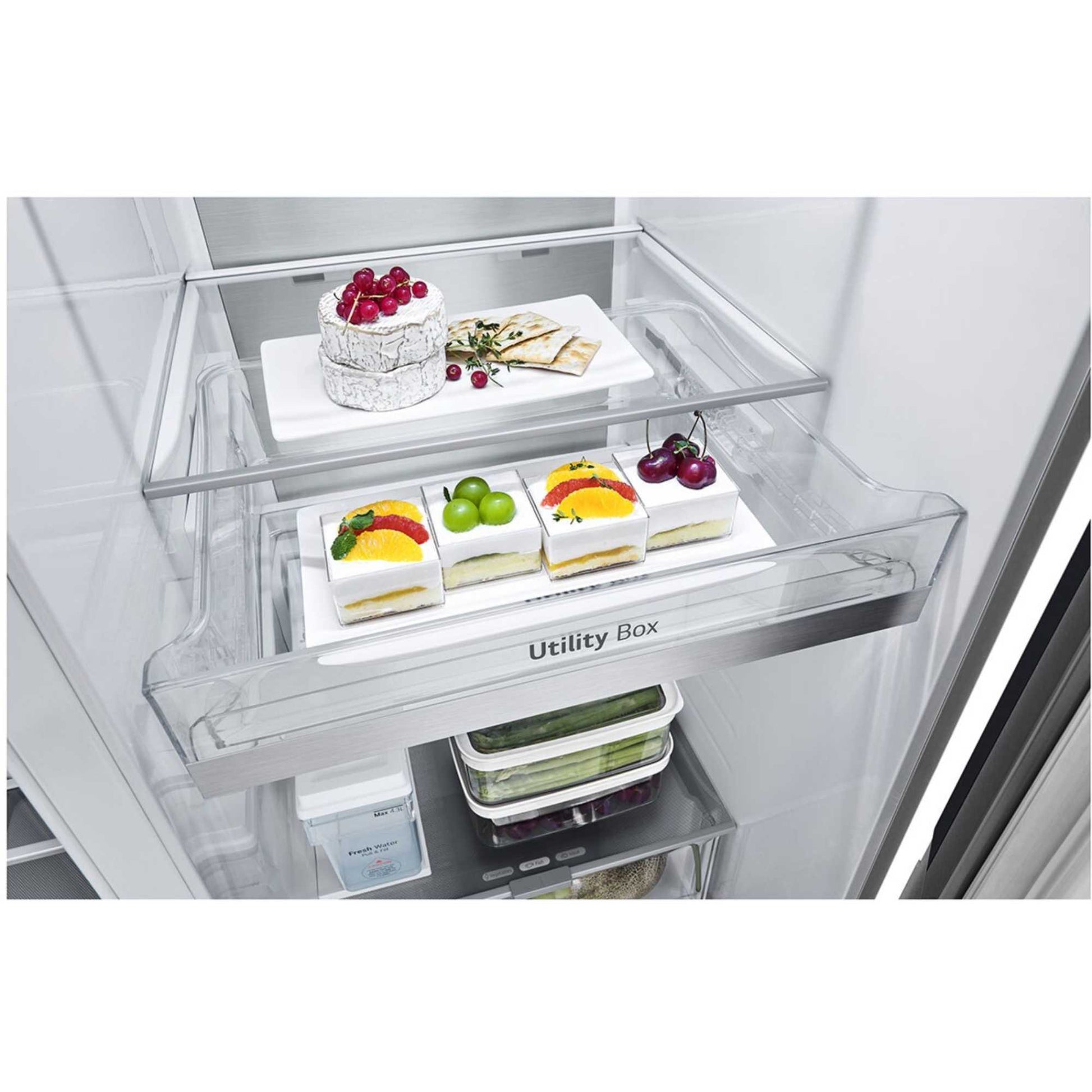 LG InstaView American Style Fridge Freezer 60/40 No Frost - Brushed Steel - GSXE91BSAD