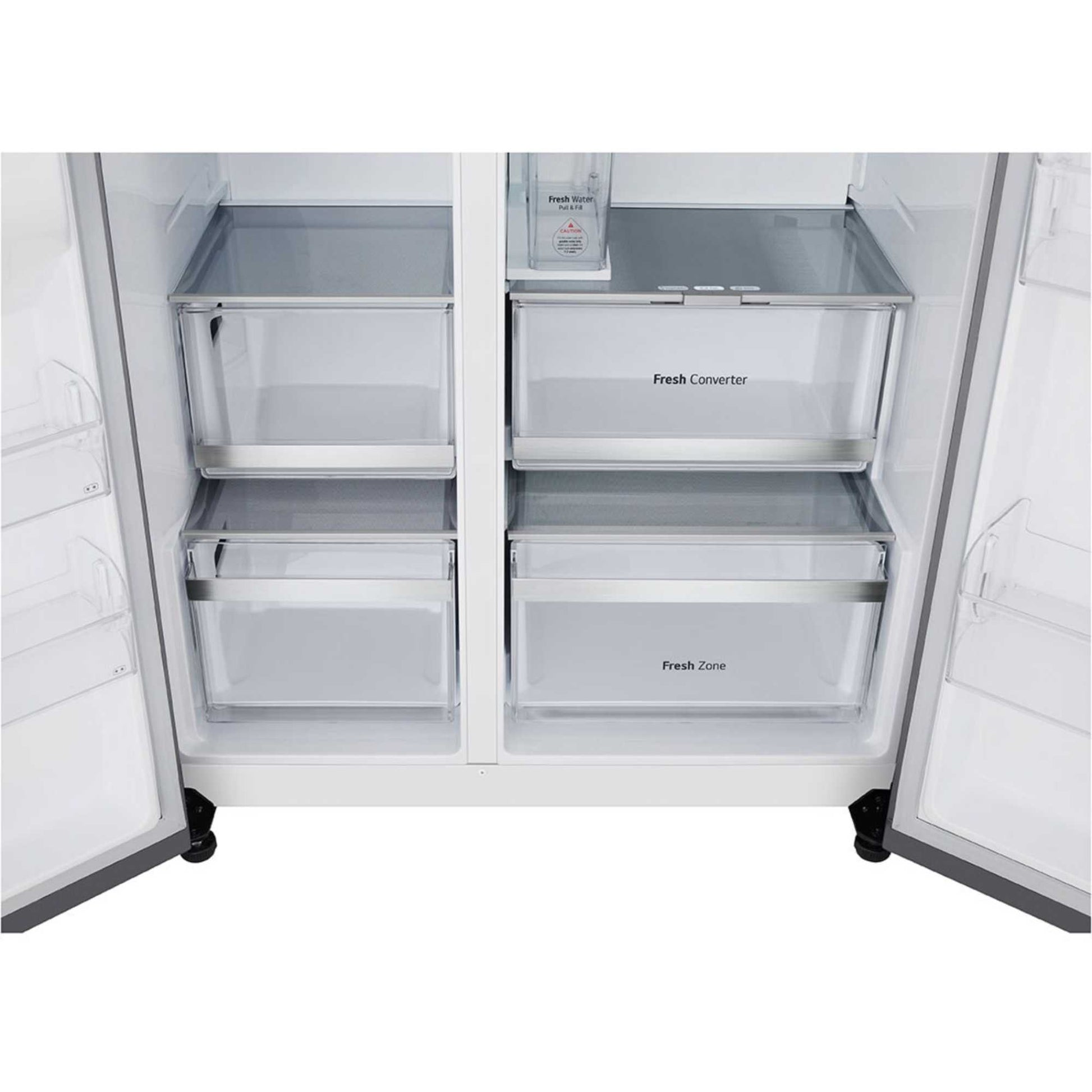 LG InstaView American Style Fridge Freezer 60/40 No Frost - Brushed Steel - GSXE91BSAD