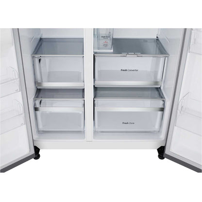 LG InstaView American Style Fridge Freezer 60/40 No Frost - Brushed Steel - GSXE91BSAD