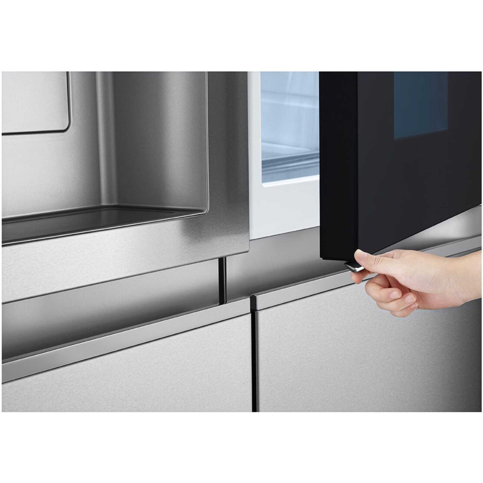 LG InstaView American Style Fridge Freezer 60/40 No Frost - Brushed Steel - GSXE91BSAD