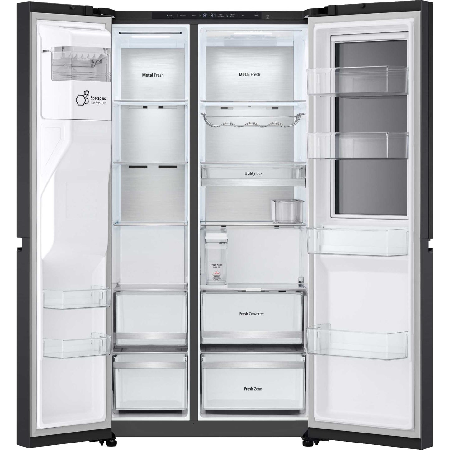LG InstaView American Style Fridge Freezer 60/40 No Frost - Prime Silver - GSXE91EVAD