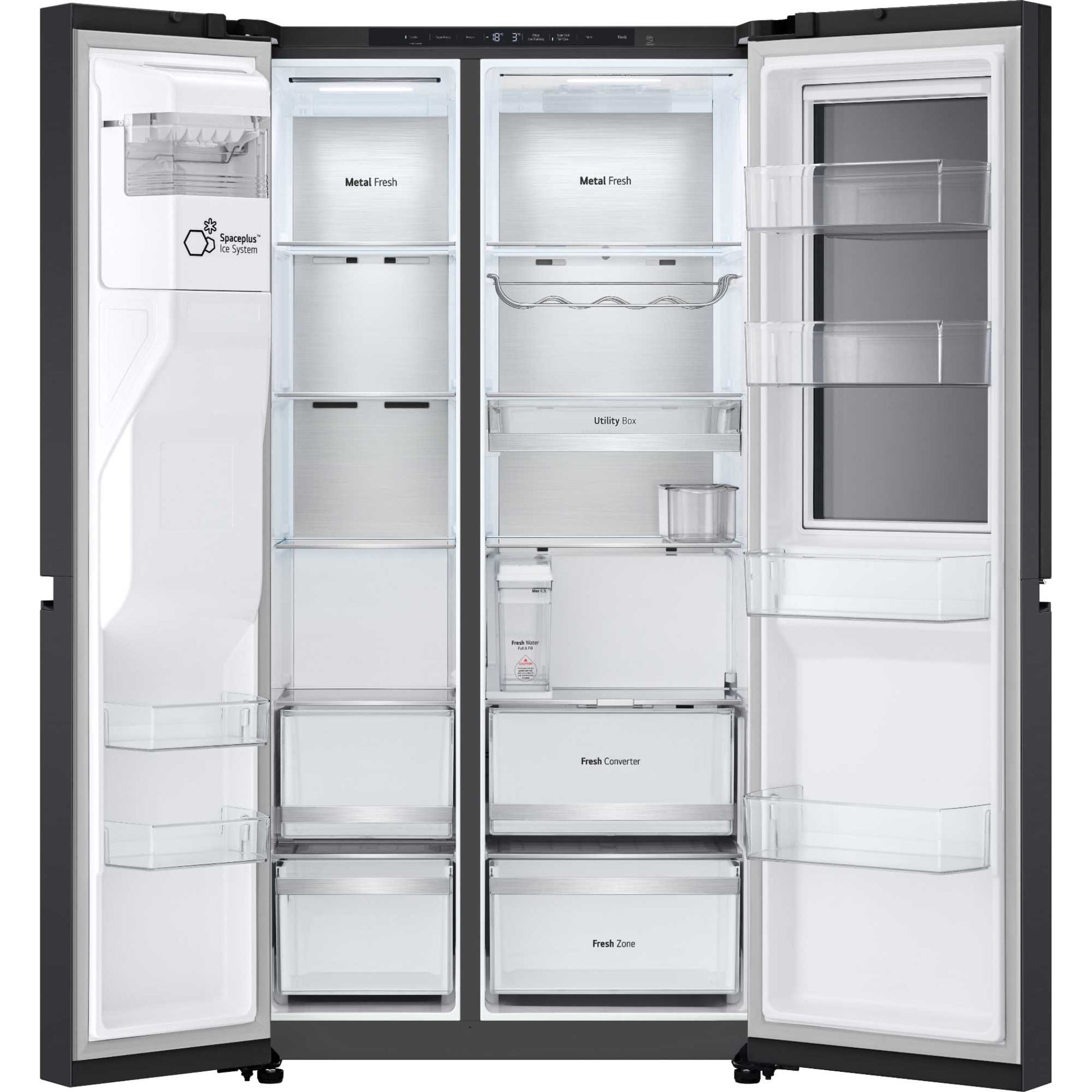 LG InstaView American Style Fridge Freezer 60/40 No Frost - Prime Silver - GSXE91EVAD
