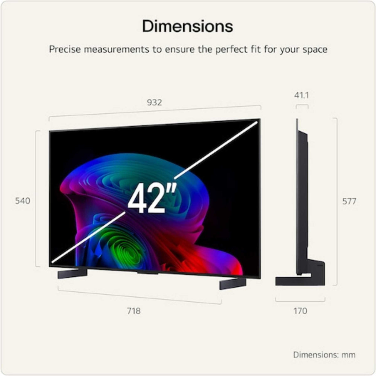 LG C66LB 42" 4K Ultra HD OLED HDR evo AI Smart TV - 42C66LB