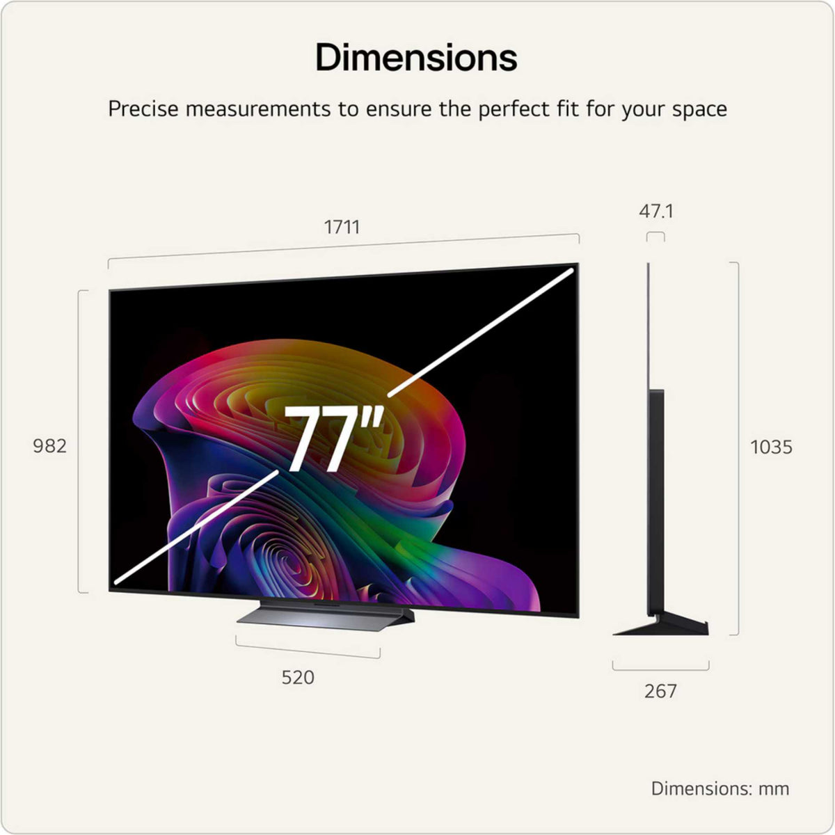LG C66LB 77" 4K Ultra HD OLED HDR evo AI Smart TV - 77C66LB