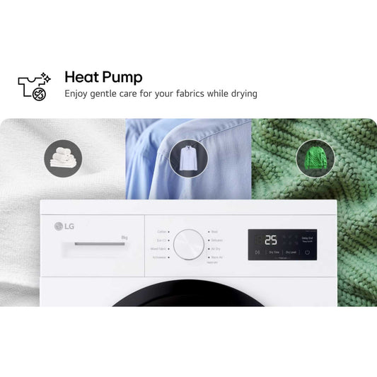 LG Series 2 8kg Heat Pump Tumble Dryer - RHA1008NWK
